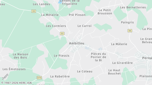 Carte de la zone d'intervention à Ambillou
