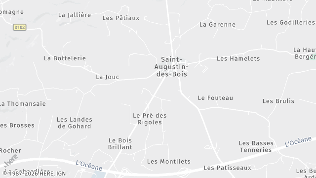 Carte de la zone d'intervention à Saint-Augustin-des-Bois