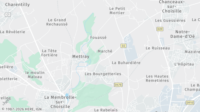 Carte de la zone d'intervention à Mettray