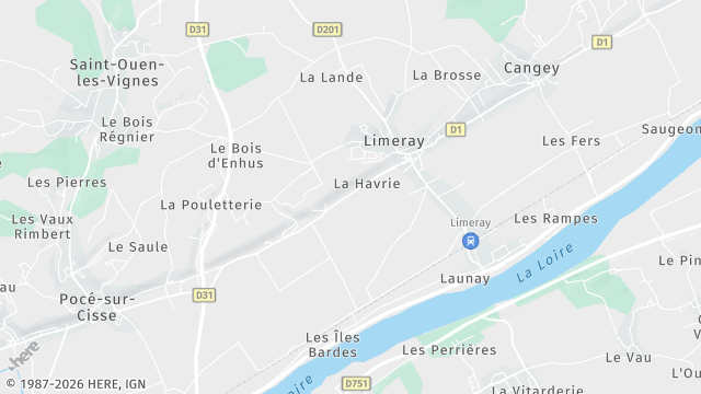 Carte de la zone d'intervention à Limeray
