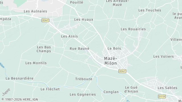 Carte de la zone d'intervention à Mazé-Milon