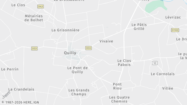 Carte de la zone d'intervention à Quilly