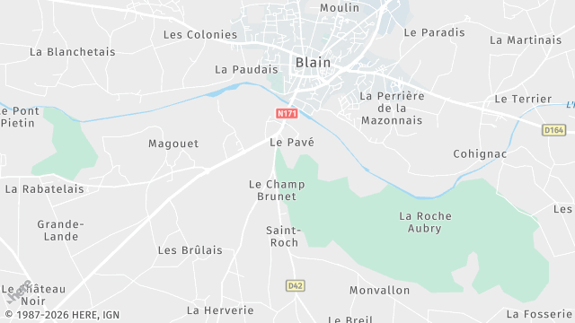 Carte de la zone d'intervention à Blain