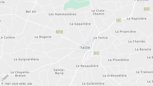 Carte de la zone d'intervention à Teillé