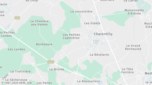 Carte de la zone d'intervention à Charentilly