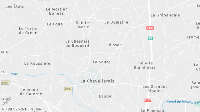 Carte de la zone d'intervention à La Chevallerais
