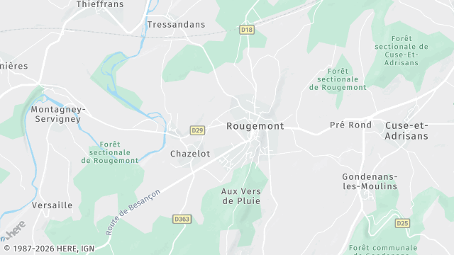 Carte de la zone d'intervention à Rougemont