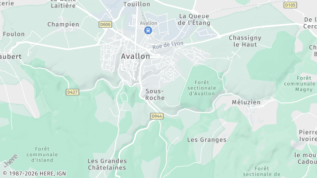 Carte de la zone d'intervention à Avallon