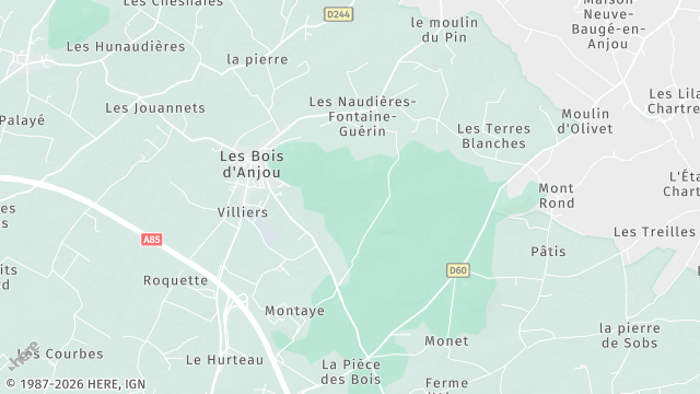 Carte de la zone d'intervention à Les Bois d'Anjou