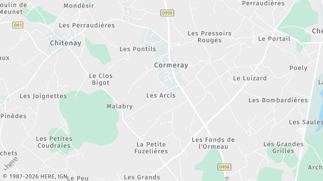 Carte de la zone d'intervention à Cormeray