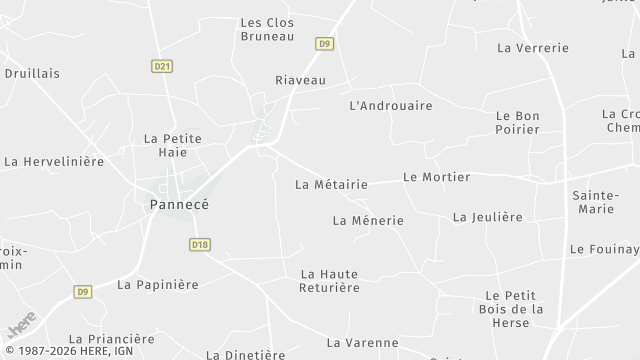 Carte de la zone d'intervention à Pannecé