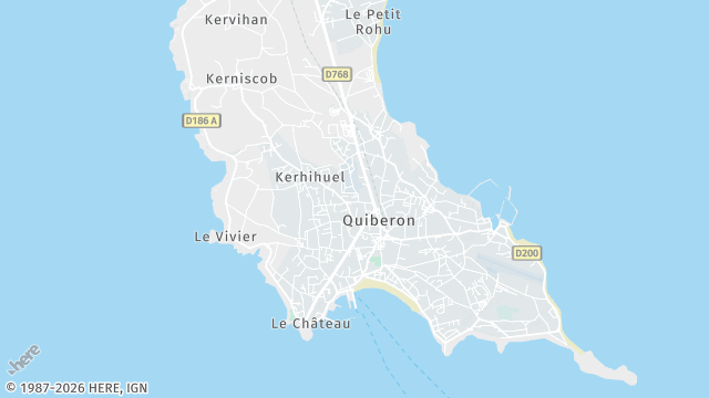 Carte de la zone d'intervention à Quiberon