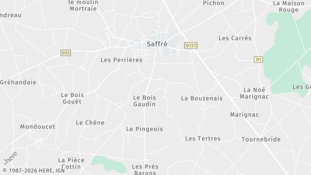 Carte de la zone d'intervention à Saffré