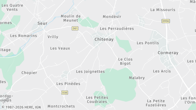 Carte de la zone d'intervention à Chitenay
