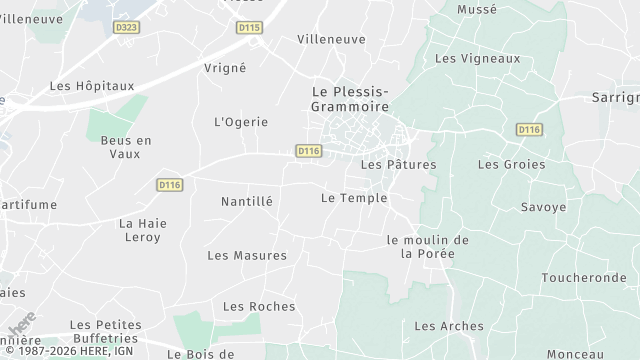 Carte de la zone d'intervention à Le Plessis-Grammoire
