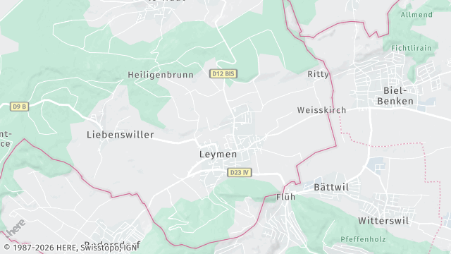 Carte de la zone d'intervention à Leymen