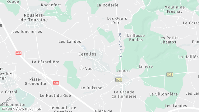 Carte de la zone d'intervention à Cerelles