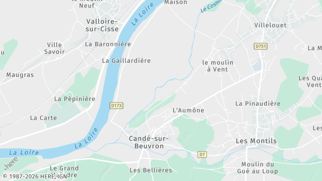 Carte de la zone d'intervention à Candé-sur-Beuvron