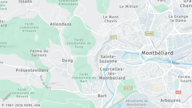 Carte de la zone d'intervention à Sainte-Suzanne