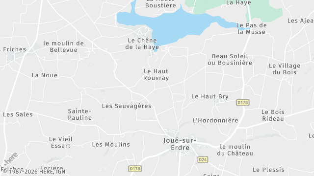 Carte de la zone d'intervention à Joué-sur-Erdre