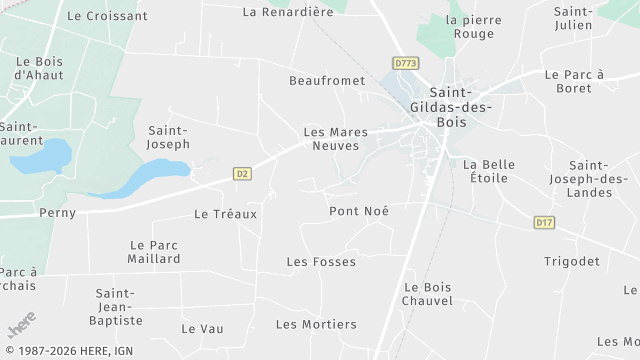 Carte de la zone d'intervention à Saint-Gildas-des-Bois