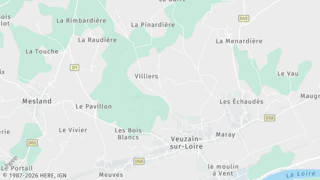 Carte de la zone d'intervention à Veuzain-sur-Loire