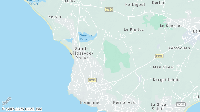 Carte de la zone d'intervention à Saint-Gildas-de-Rhuys