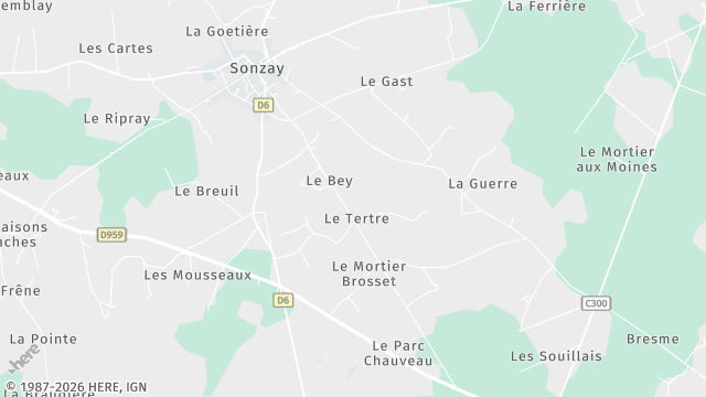 Carte de la zone d'intervention à Sonzay