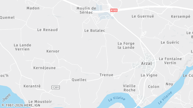 Carte de la zone d'intervention à Arzal