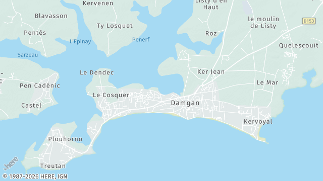 Carte de la zone d'intervention à Damgan