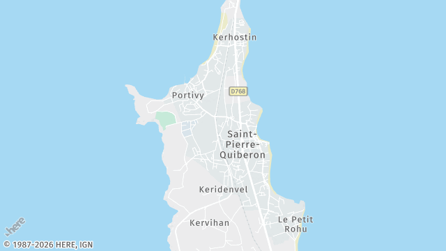 Carte de la zone d'intervention à Saint-Pierre-Quiberon
