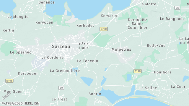 Carte de la zone d'intervention à Sarzeau