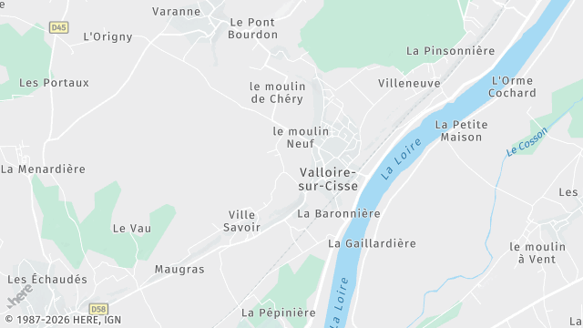 Carte de la zone d'intervention à Valloire-sur-Cisse