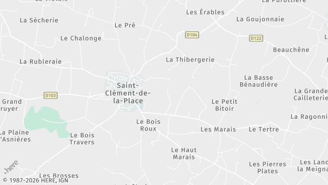 Carte de la zone d'intervention à Saint-Clément-de-la-Place