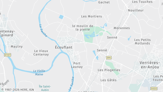 Carte de la zone d'intervention à Écouflant