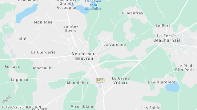 Carte de la zone d'intervention à Neung-sur-Beuvron