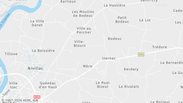 Carte de la zone d'intervention à Nivillac
