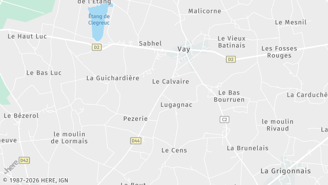 Carte de la zone d'intervention à Vay