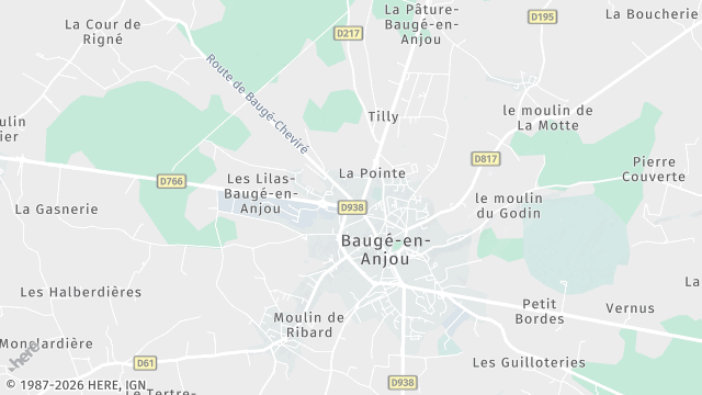 Carte de la zone d'intervention à Baugé-en-Anjou