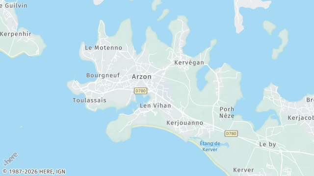Carte de la zone d'intervention à Arzon