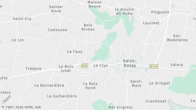 Carte de la zone d'intervention à Saint-Dolay