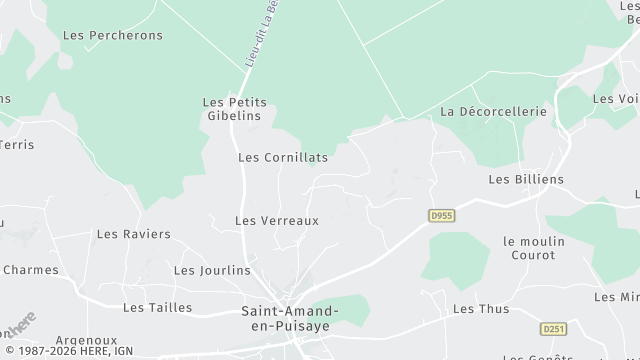 Carte de la zone d'intervention à Saint-Amand-en-Puisaye