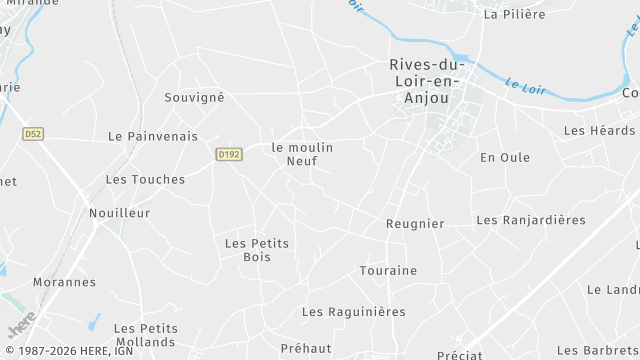 Carte de la zone d'intervention à Rives-du-Loir-en-Anjou