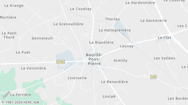Carte de la zone d'intervention à Neuillé-Pont-Pierre
