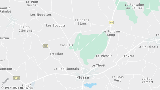 Carte de la zone d'intervention à Plessé