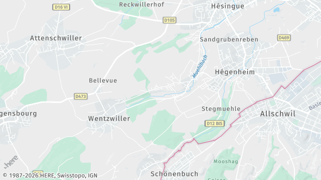 Carte de la zone d'intervention à Buschwiller