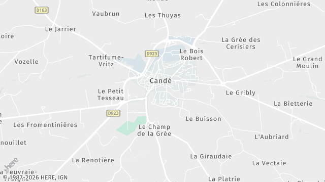 Carte de la zone d'intervention à Candé