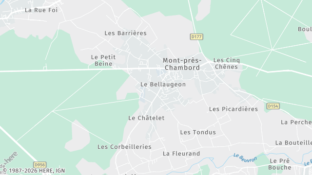 Carte de la zone d'intervention à Mont-près-Chambord