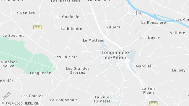 Carte de la zone d'intervention à Longuenée-en-Anjou