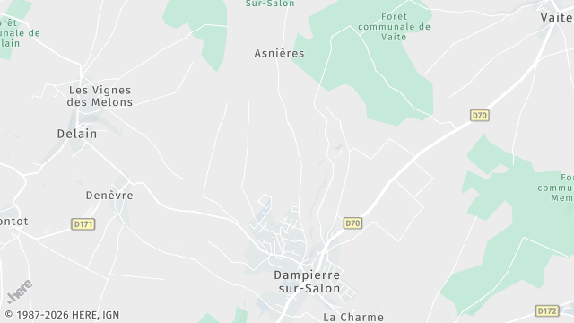 Carte de la zone d'intervention à Dampierre-sur-Salon